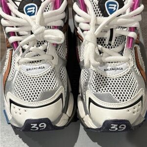 Balenciaga White and Pink Athletic Shoes